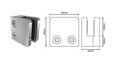 2 x Slimline clamp - Square front, flat back SS2205